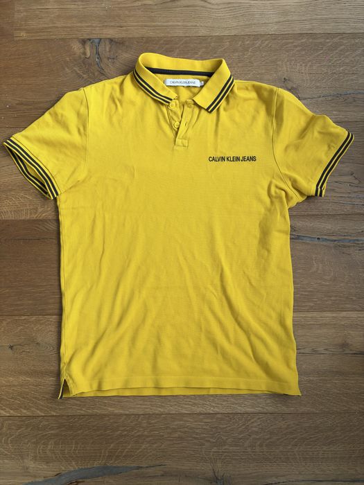 Calvin Klein Jeans koszulka polo męska żółta rozmiar S