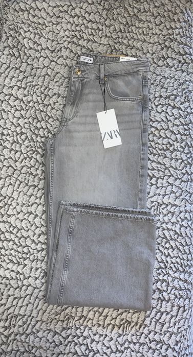 Джинси сірі Zara Z1975 Wide-leg mid-rise вайд лег