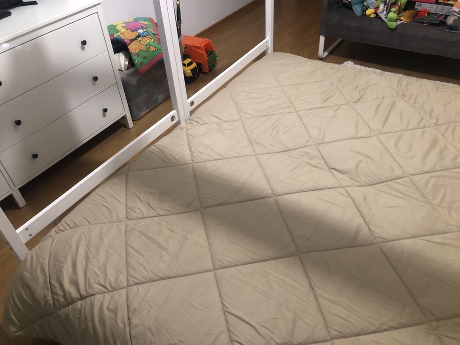 Estrutura de cama infantil 2x(90x190) cm pinho maciço branco
