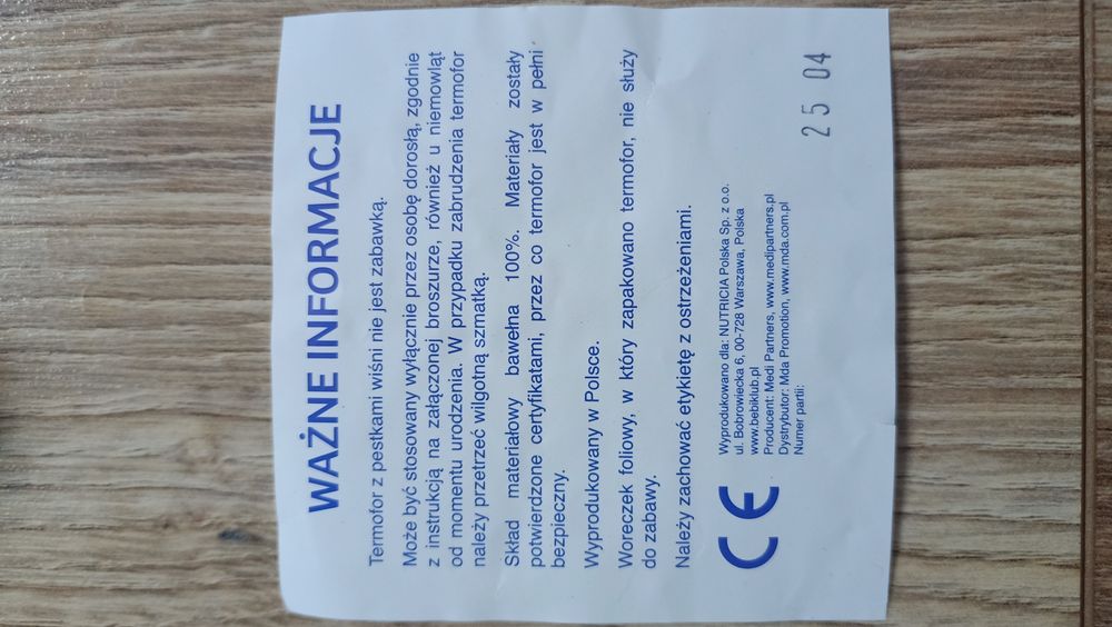 Termofor z pestek wiśni BebiKlub