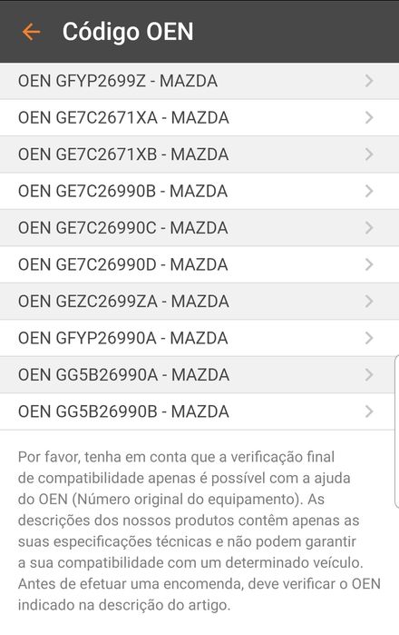 Bomba de travão mazda