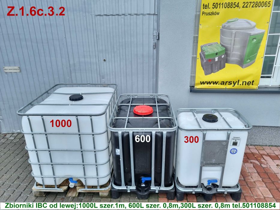 Mauzer 1000 L Zbiornik 1000 L Pojemnik 1000 L Mauzer 600 L, IBC 300 L