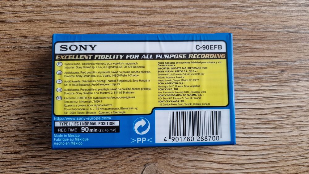 Kaseta magnetofonowa SONY 90  C-90EFB.