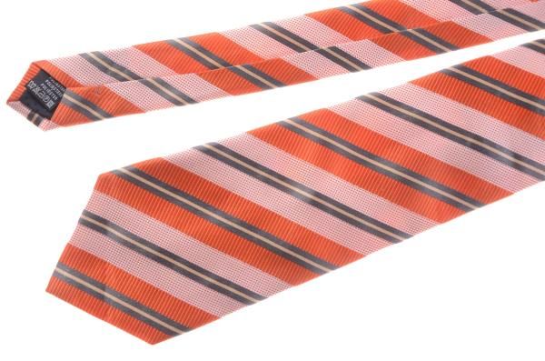 Elegancki krawat w paski pomarańczowy 10 cm