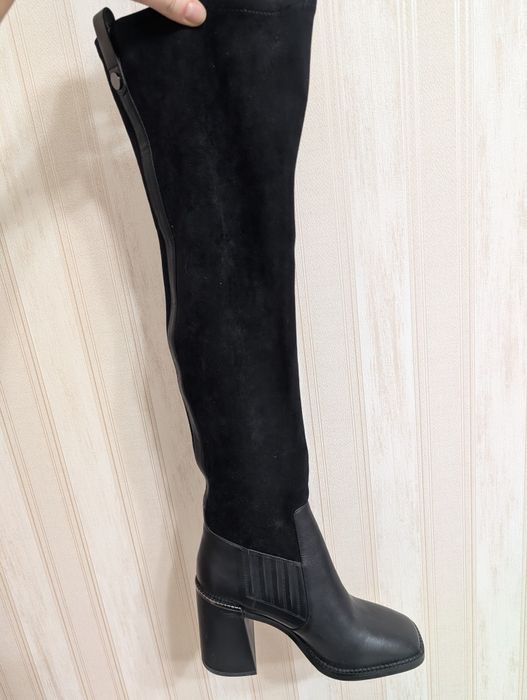 Сапоги ботфорты   низ натуральная кожа