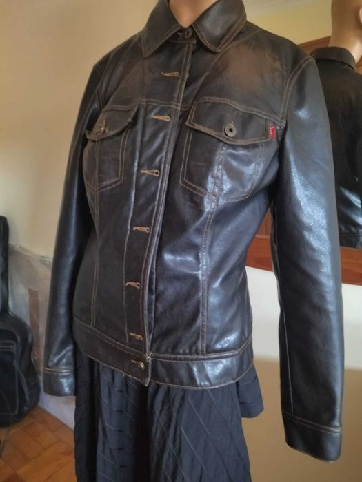 Casaco tipo Biker Tam. 34 S Pele Sintética