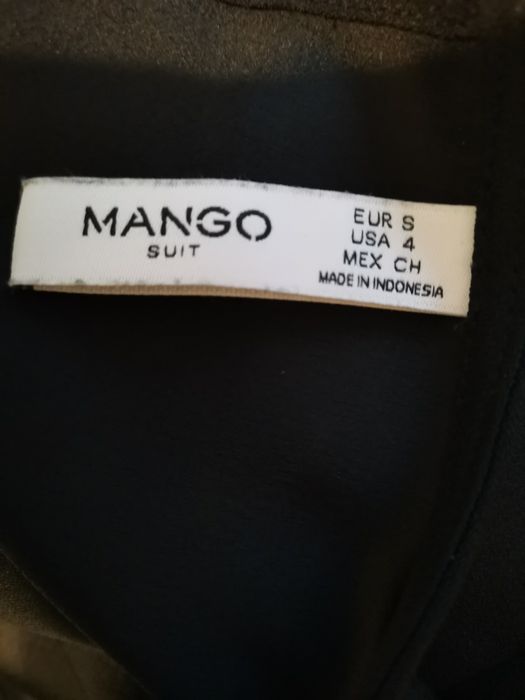 Bluzeczka damska Mango rozm S, czarna, złote lampasy