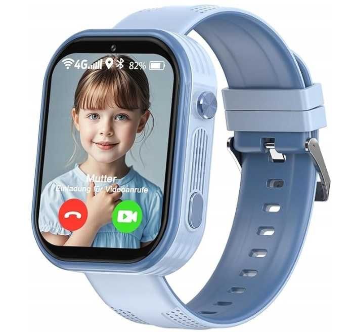 CLLEYLISE Smartwatch Dziecięcy Z Gps, 4G, Połączenia Niebieski Kolor