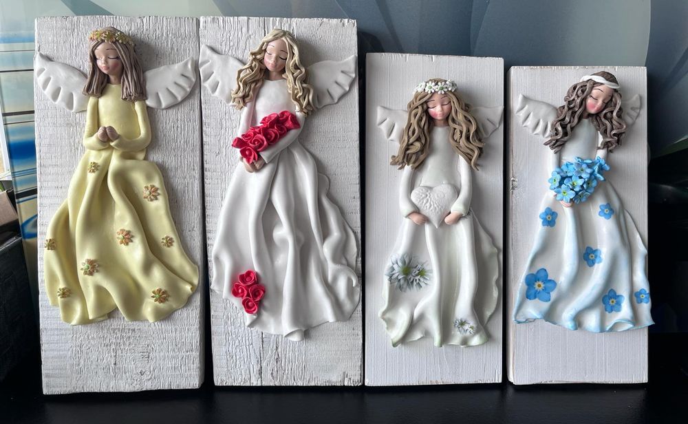 Aniołki z masy porcelanowej z mozliwością dedykacji