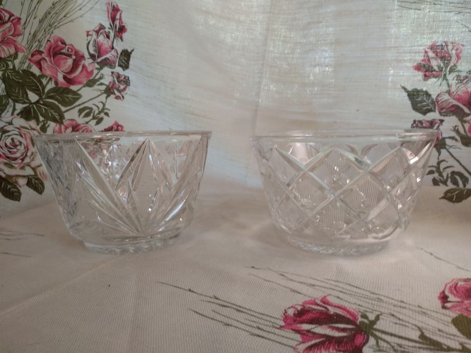 Кришталеві вази (пара) для фруктів/цукерок/салатів