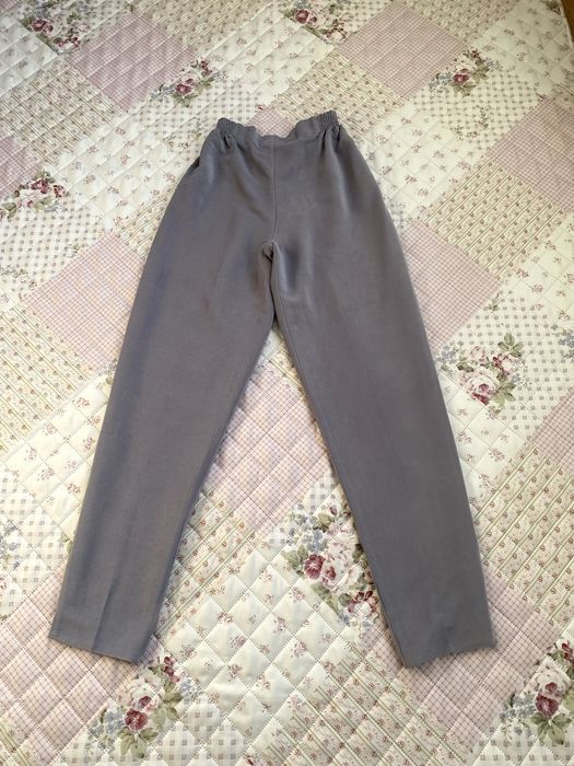 Szare proste spodnie S 36 M 38 basic gumka w pasie