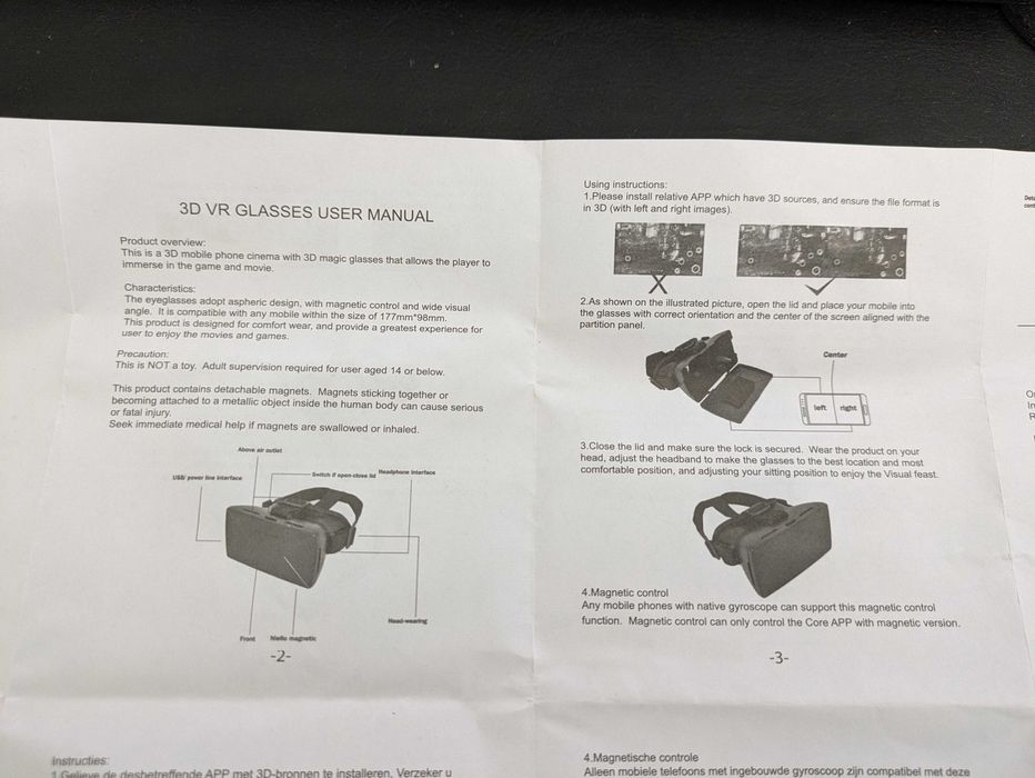 Óculos de VR para telemóvel - 3D VR glasses