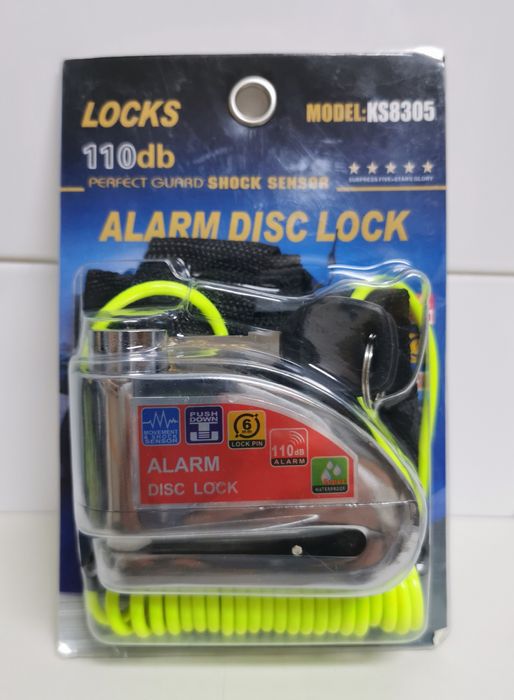 Cadeado/ Bloqueador Disco c/ Alarme 110db para Motard / Motos ( NOVO )