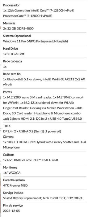 ThinkPad X1 Carbon Extreme – 64GB RAM – i7 12ª Gen + Rato