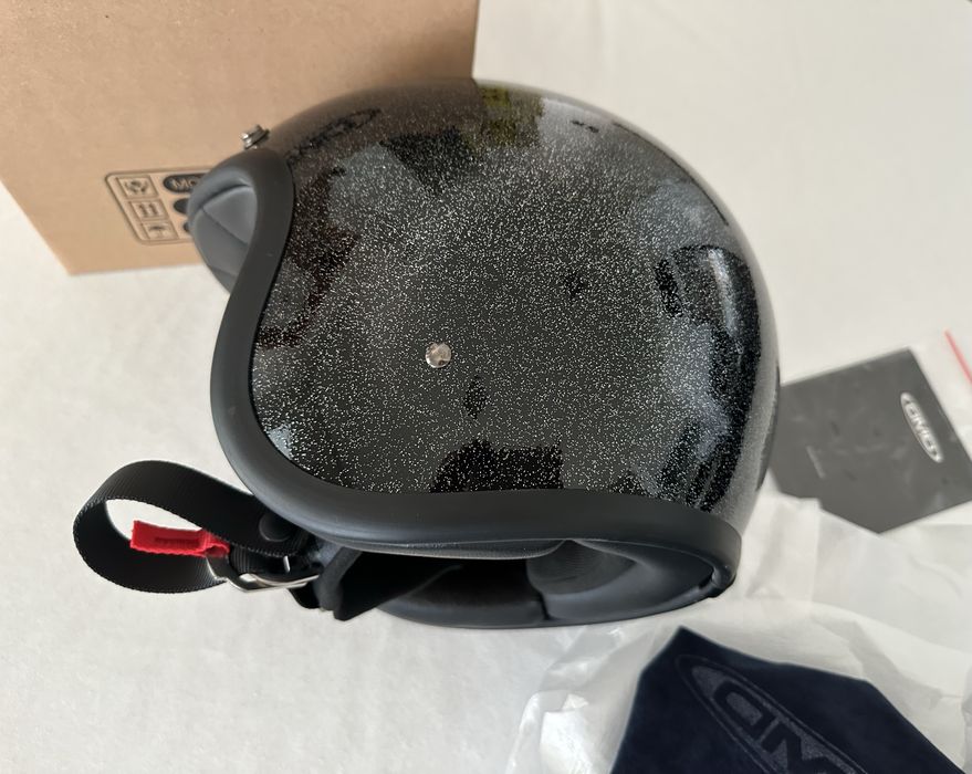 Capacete Aberto DMD Retro Vintage Glitter Black XL NOVO