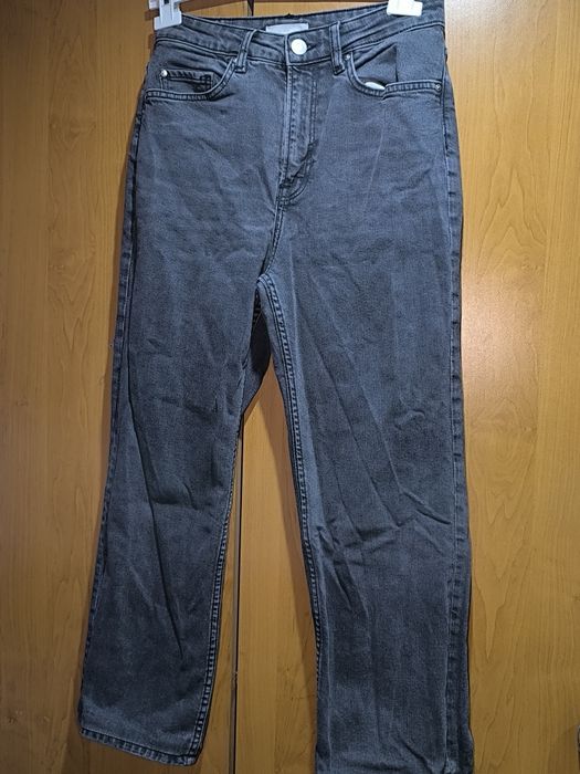 Spodnie jeansowe czarne jeansy super fason straight