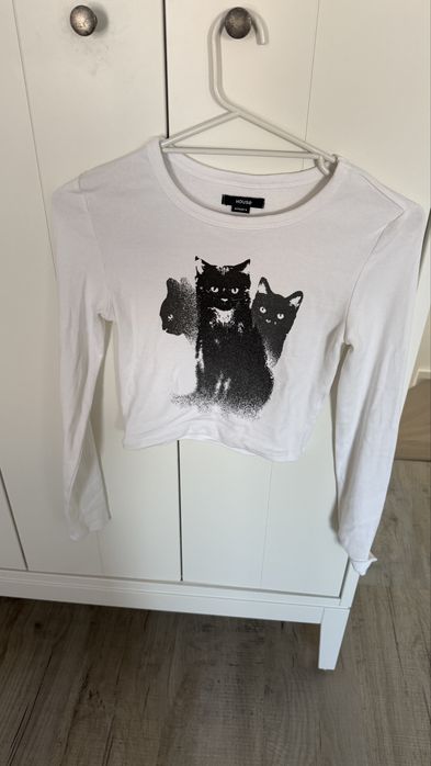 Crop top bluzka na długi rękaw w koty House