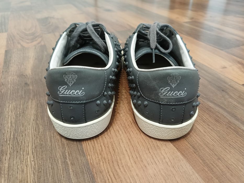 Продам Gucci Gray Leather Studded Spikes Sneakers Trainers
