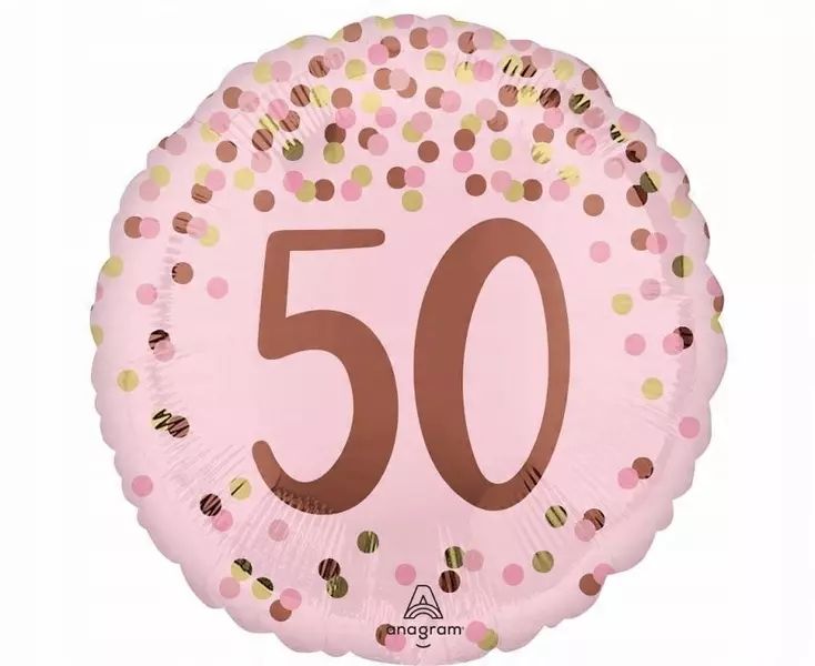 Balon Foliowy Pretty Pink 50Th Birthday 46Cm. Nowy Produkt