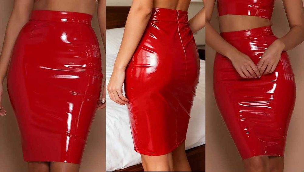 Латексна спідниця Лакова шкіра НОВА лак кожа Юбка Латекс Сексі