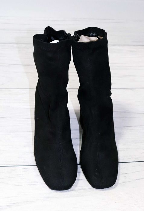 Nowe czarne botki skarpeta Boohoo r. 41