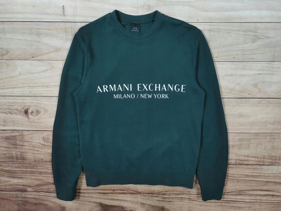ARMANI EXCHANGE Bluza Crew Neck Męska Logowana r. S