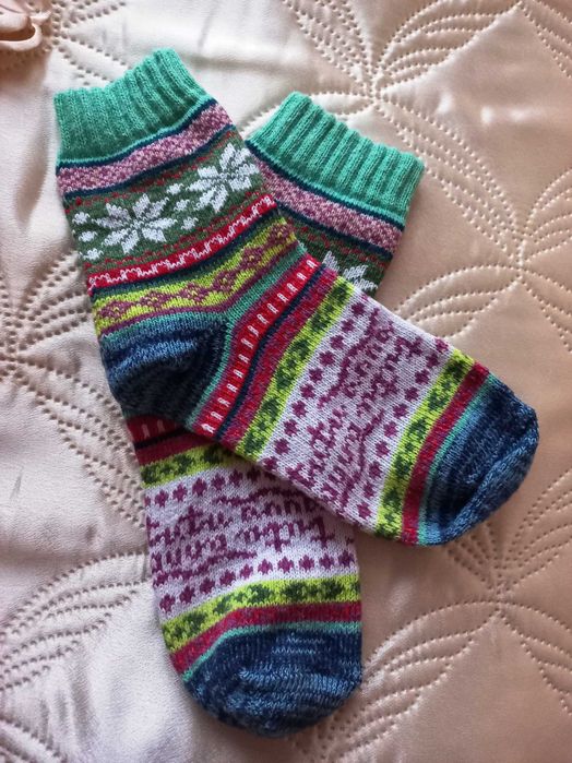 Skarpety, skarpetki kolorowe świąteczne rozmiar 38-40 - nowe