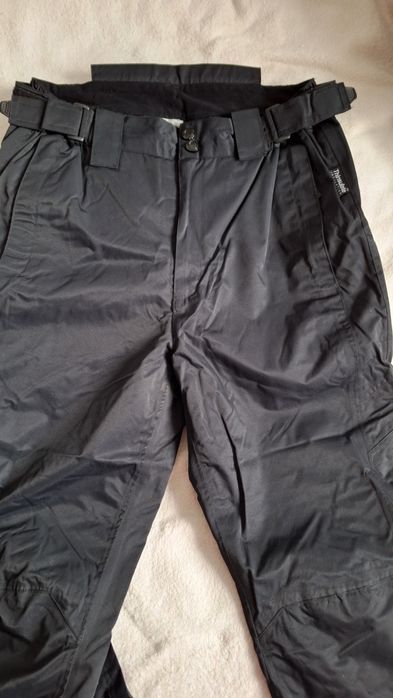 Spodnie narciarskie unisex, czarne Thinsulate