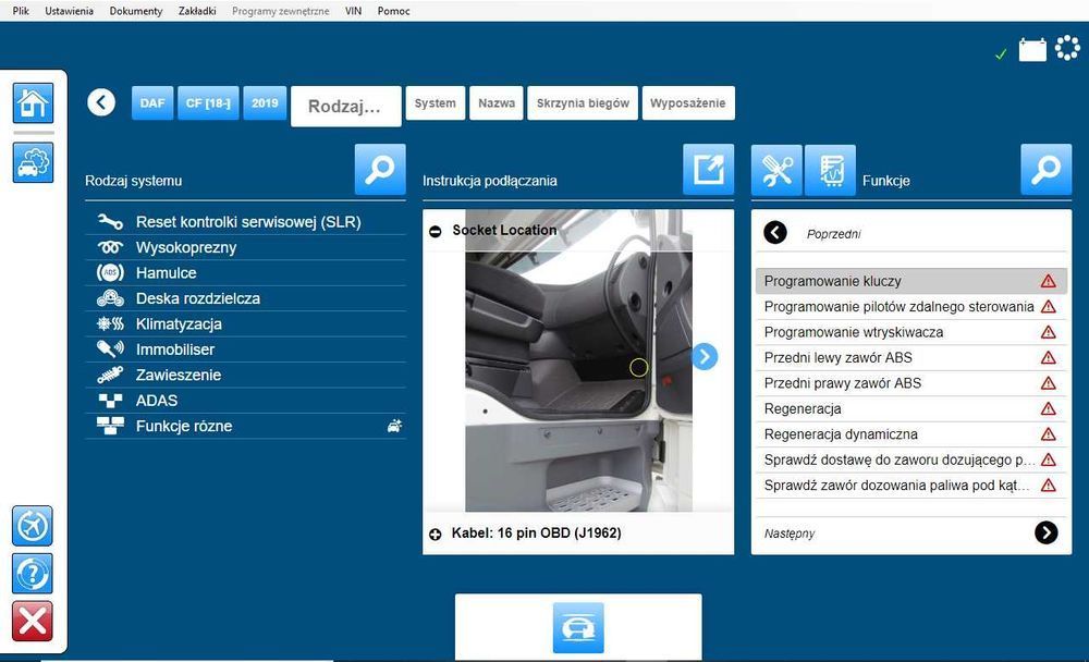 Polski program diagnostyczny do interfejsów testerów multidiag pro +