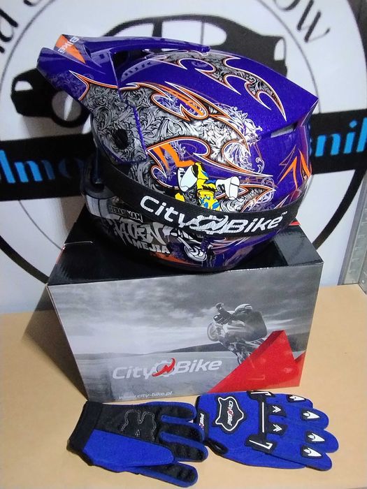 Zestaw CROSS quad hulajnoga Niebieski + rękawice i gogle