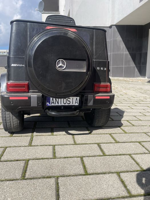 Samochód dla dziecka Mercedes G AMG czarny EVA 12V, 4 silniki, skórzane siedzenie, pilot 2,4 GHz – elektryczny samochód dla dzieci