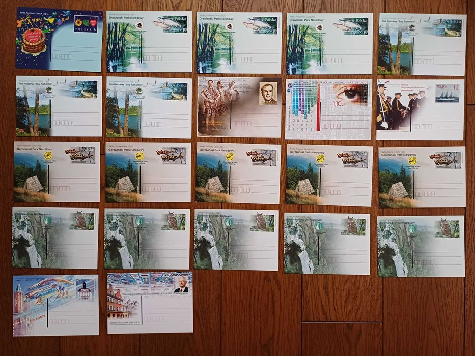 Kartki pocztowe - całostki - 2002 rok - 38 sztuk