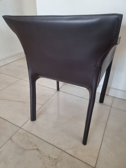 8 Cadeiras  Matteo Grassi, Cocoa Saddle Leather Chair,  Italy, 1970s
