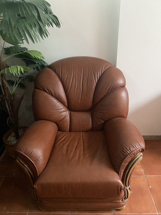 Sofas Castanhos em Pele