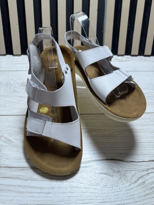 Profilaktyczne lekkie wygodne sandały szersza stopa - skóra naturalna