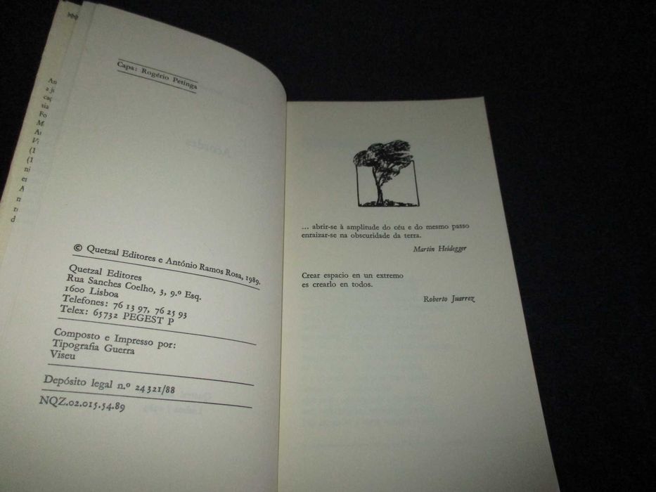Livro Acordes António Ramos Rosa 1ª edição Quetzal