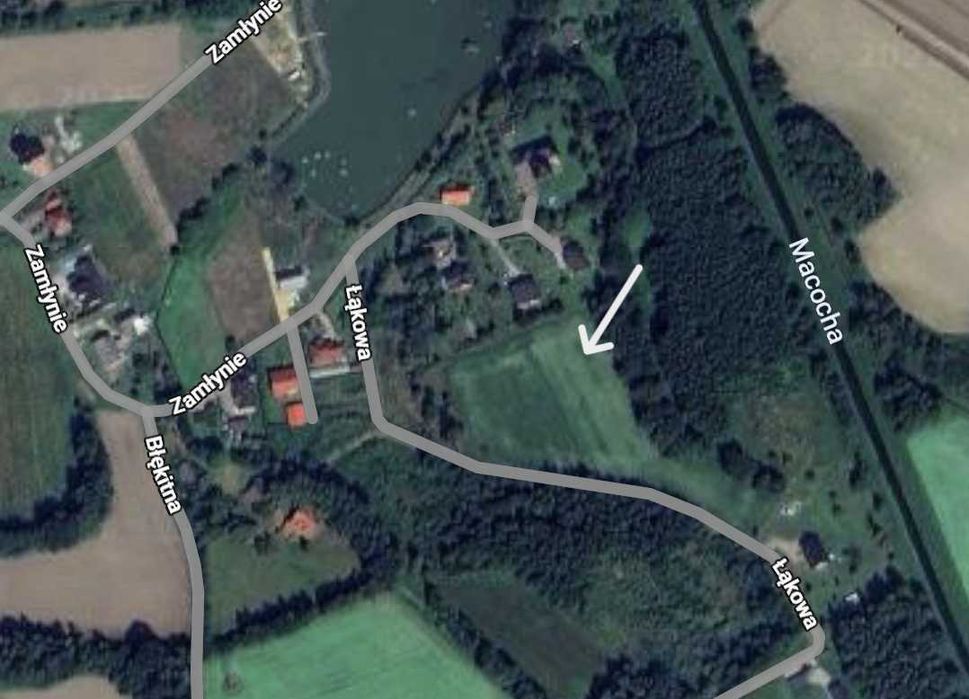 Działka budowlana Bielany k/Kęt z drogą utwardzoną 17 (lub 13 ar)