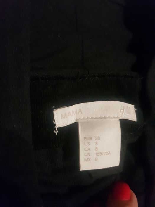 Spodnie ciążowe czarne  sztruksowe  h&M rozmiar M 38