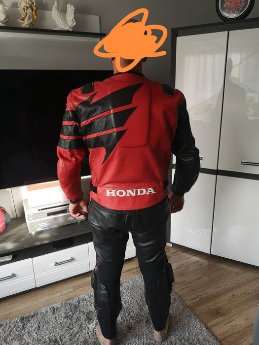 Honda, kombinezon motocyklowy dwuczęściowy, skórzany