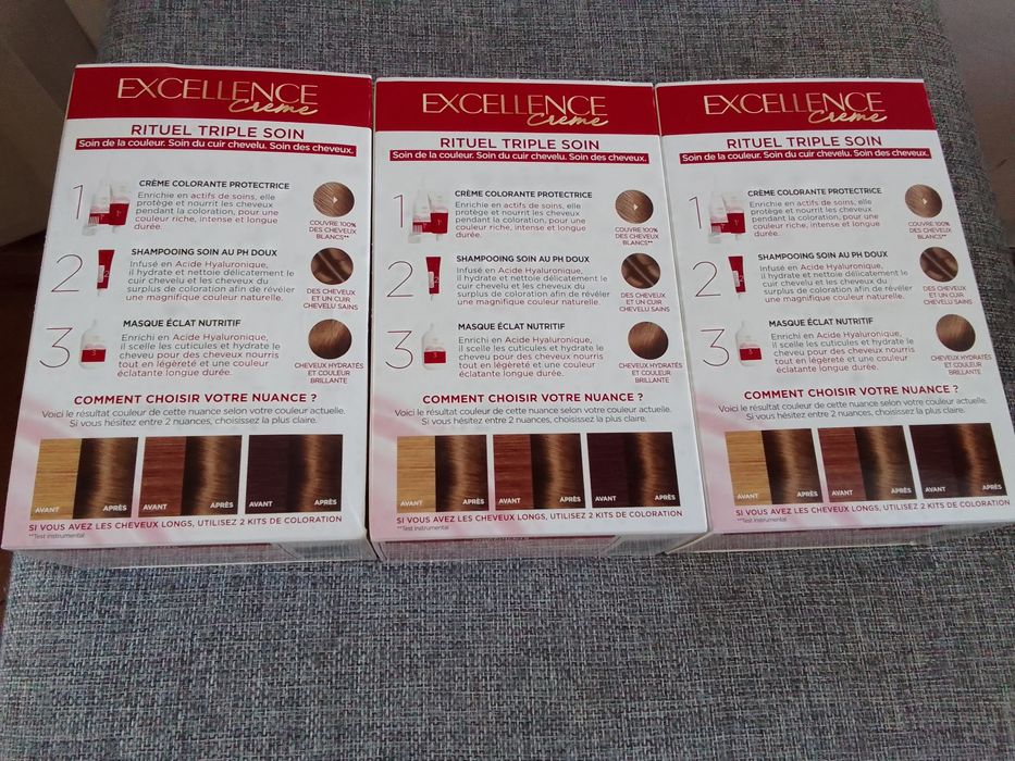 3 Farby do włosów Loreal excellence 6 nowe