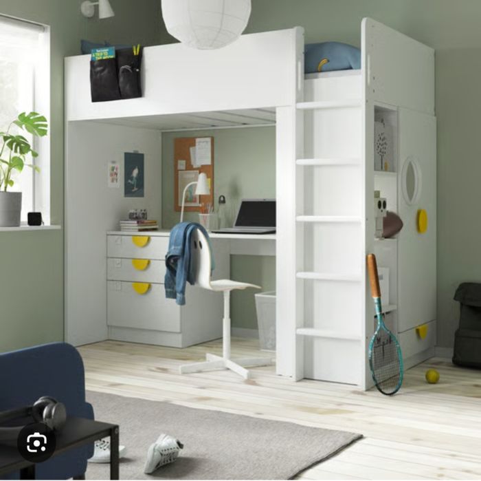 Łóżko piętrowe na antresoli Ikea Smastad