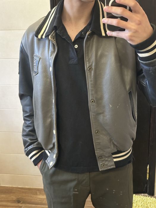 Casaco Varsity em pele (Vintage)