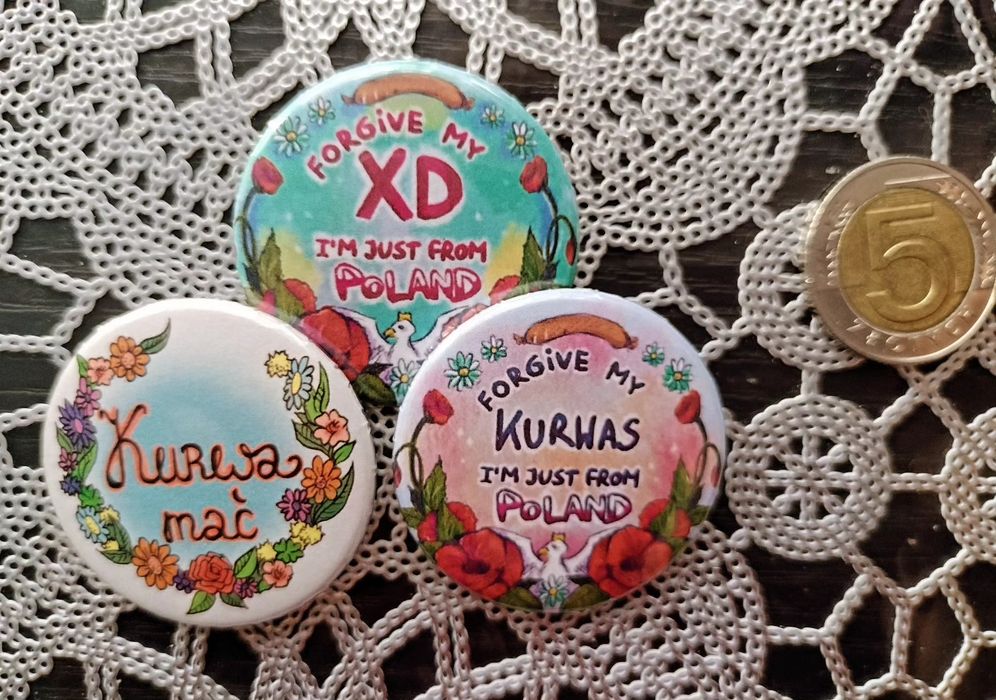 Badge przypinki polskie hasła dobrze znane