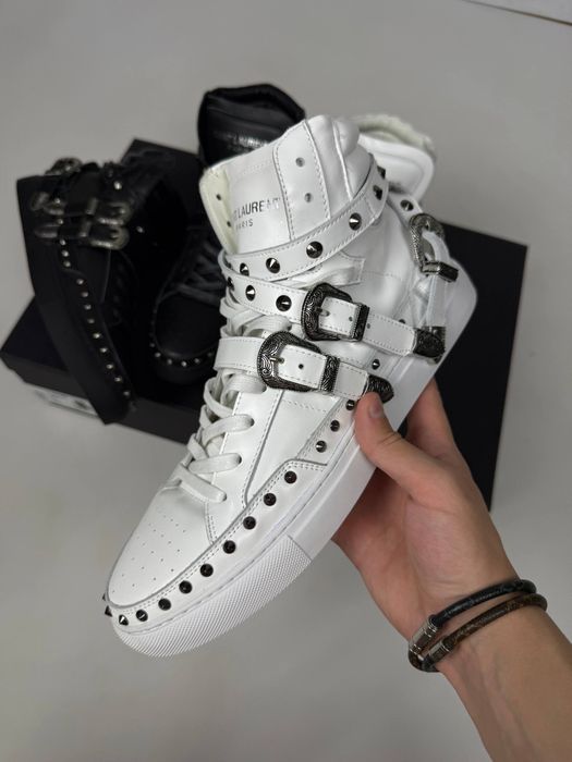 YSL Saint Laurent Paris кеди кросівки кроссовки чорні та білі shoes opium arhive leather 42 43 44