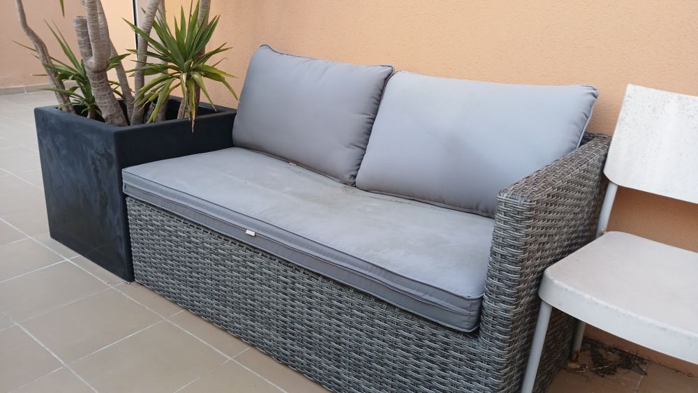 Sofá exterior en rattan