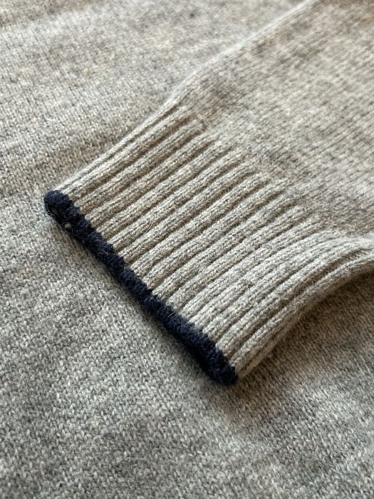 Męski wełniany szary sweter z golfem Crew Clothing Company