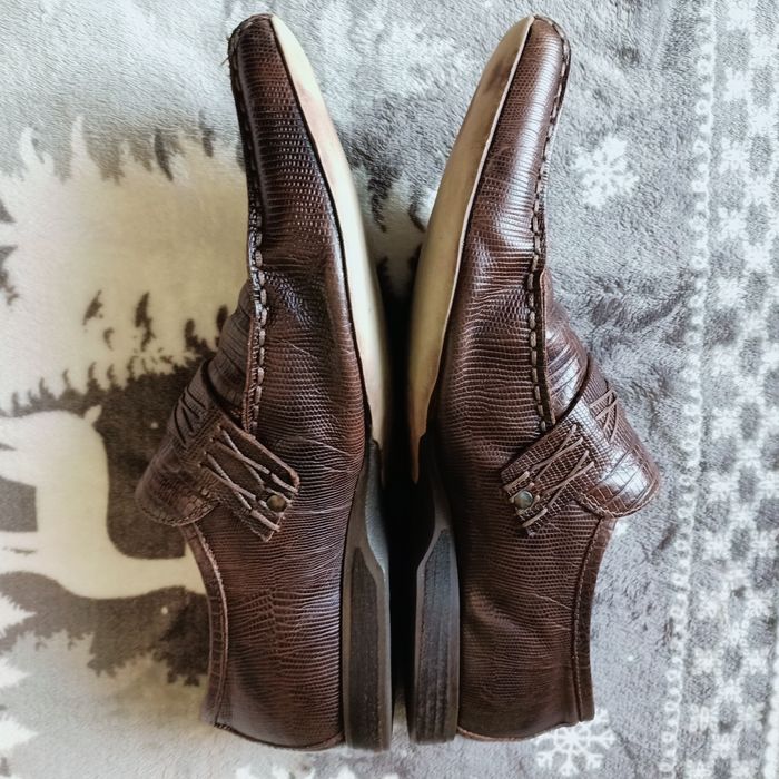 Lavazione Artigiana, męskie buty , imitacja wężowej skóry. 42-43
