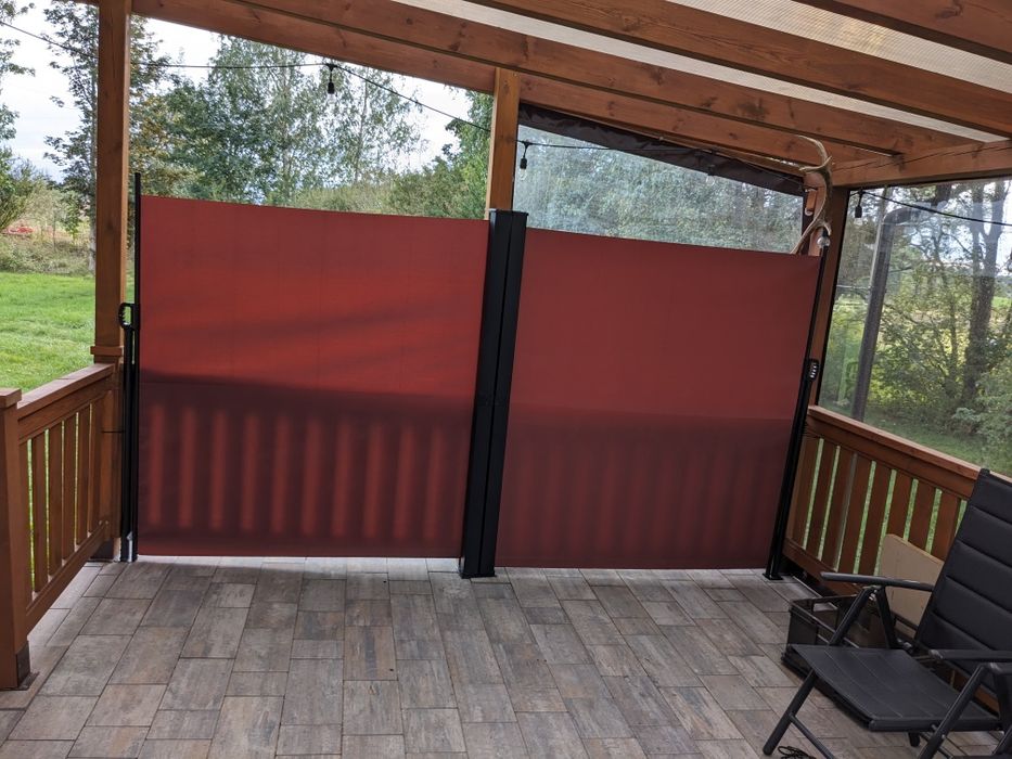 Markiza boczna zwijana na taras 180x600cm+ Gratis stelaż do parasola