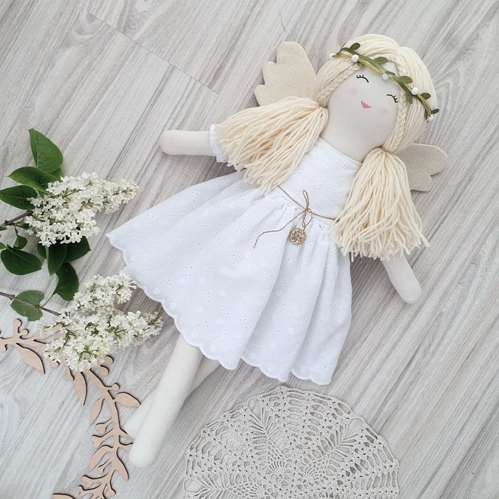 Lalka Anioł Aniołek hamdmade Na Chrzest Komunię 60cm