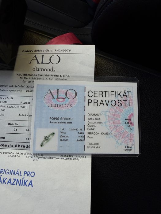 Pierścionek ALO Diamonds 0,26 ct G/VS2 | białe złoto 585 | NOWY